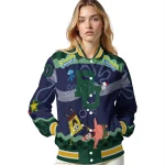 personalized baylor bears spongebob playtime green blue varsity jacket best selling
