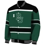 personalized baylor bears stripe statement green black varsity jacket best selling