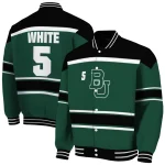 personalized baylor bears stripe statement green black varsity jacket best selling