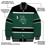 personalized baylor bears stripe statement green black varsity jacket best selling