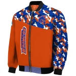 personalized boise state broncos camouflage splash orange bomber jacket best selling