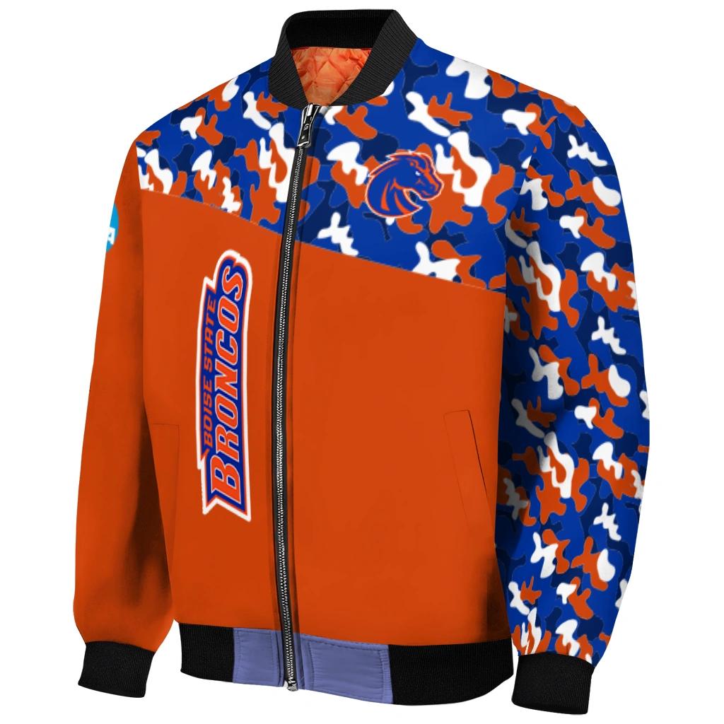 personalized boise state broncos camouflage splash orange bomber jacket fashion forward personalized boise state broncos camouflage splash orange bomber jacket fashion forward
