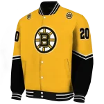personalized boston bruins chevron style gold varsity jacket best selling