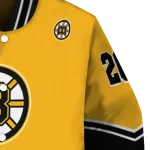 personalized boston bruins chevron style gold varsity jacket best selling