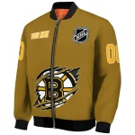 personalized boston bruins claw rip gold bomber jacket best selling