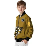 personalized boston bruins claw rip gold bomber jacket best selling