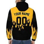 personalized boston bruins flame trim gold black windbreaker jacket best selling