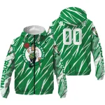 personalized boston celtics abstract streaks green windbreaker jacket best selling