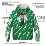 personalized boston celtics abstract streaks green windbreaker jacket best selling
