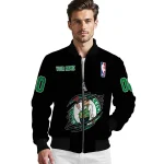 personalized boston celtics claw edge black bomber jacket best selling