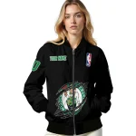 personalized boston celtics claw edge black bomber jacket best selling