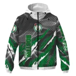 personalized boston celtics claw mesh green gray windbreaker jacket best selling