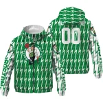 personalized boston celtics lightning strike grid green windbreaker jacket best selling