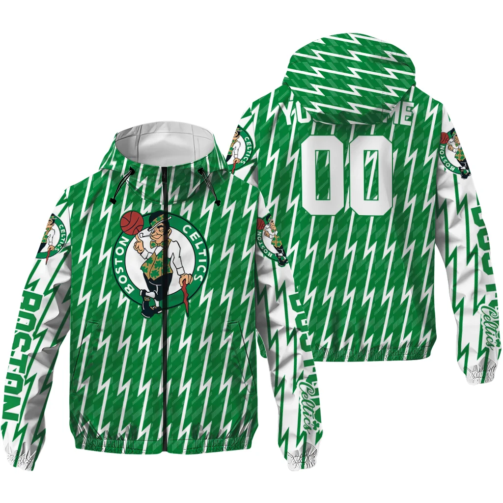 personalized boston celtics lightning strike grid green windbreaker jacket high quality personalized boston celtics lightning strike grid green windbreaker jacket high quality
