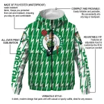 personalized boston celtics lightning strike grid green windbreaker jacket best selling