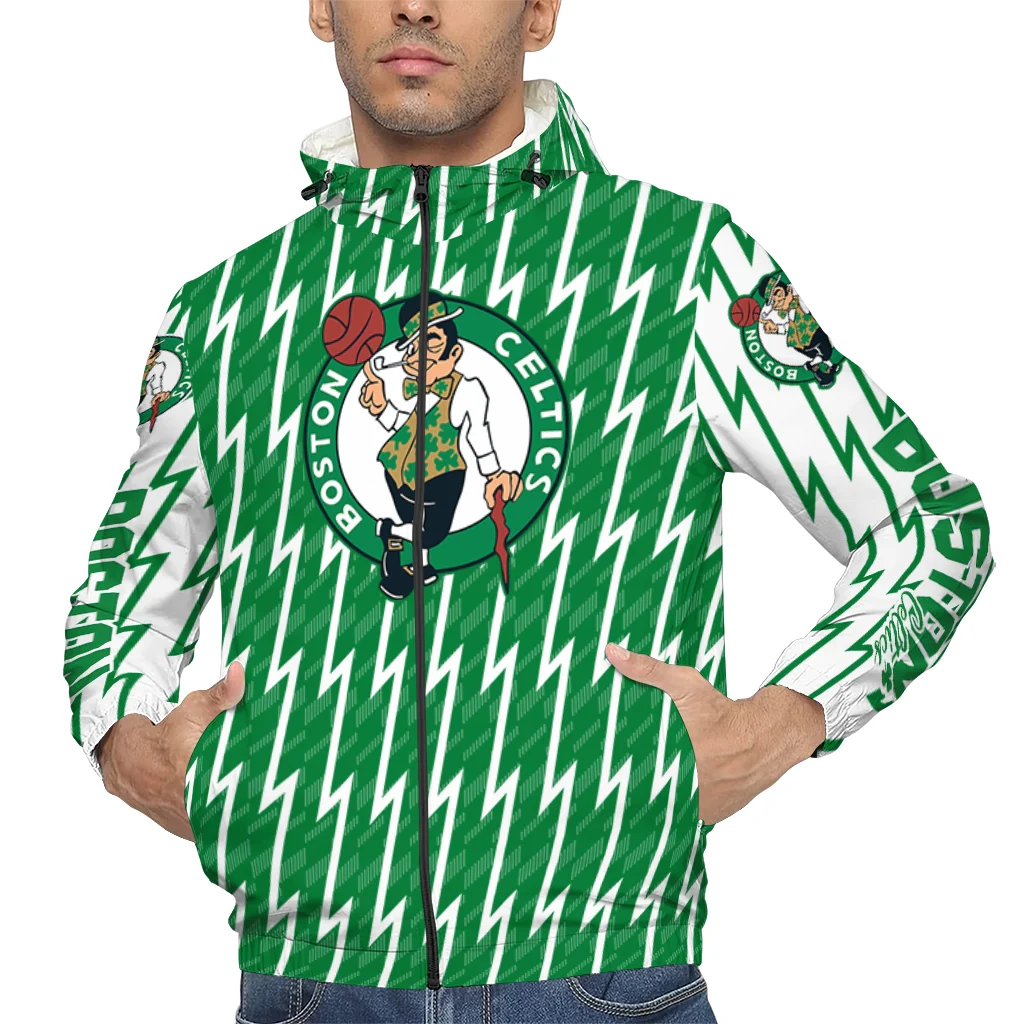 personalized boston celtics lightning strike grid green windbreaker jacket top rated personalized boston celtics lightning strike grid green windbreaker jacket top rated
