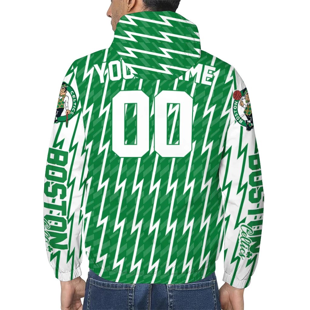personalized boston celtics lightning strike grid green windbreaker jacket trendy personalized boston celtics lightning strike grid green windbreaker jacket trendy