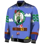 personalized boston celtics mario blocks blue black varsity jacket best selling