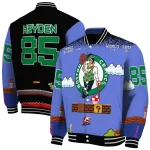 personalized boston celtics mario blocks blue black varsity jacket best selling