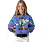 personalized boston celtics mario blocks blue black varsity jacket best selling