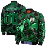 personalized boston celtics skull horde green bomber jacket best selling