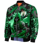 personalized boston celtics skull horde green bomber jacket best selling
