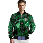 personalized boston celtics skull horde green bomber jacket best selling