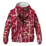 personalized boston college eagles brushstroke pattern maroon windbreaker jacket best selling