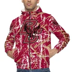 personalized boston college eagles brushstroke pattern maroon windbreaker jacket best selling