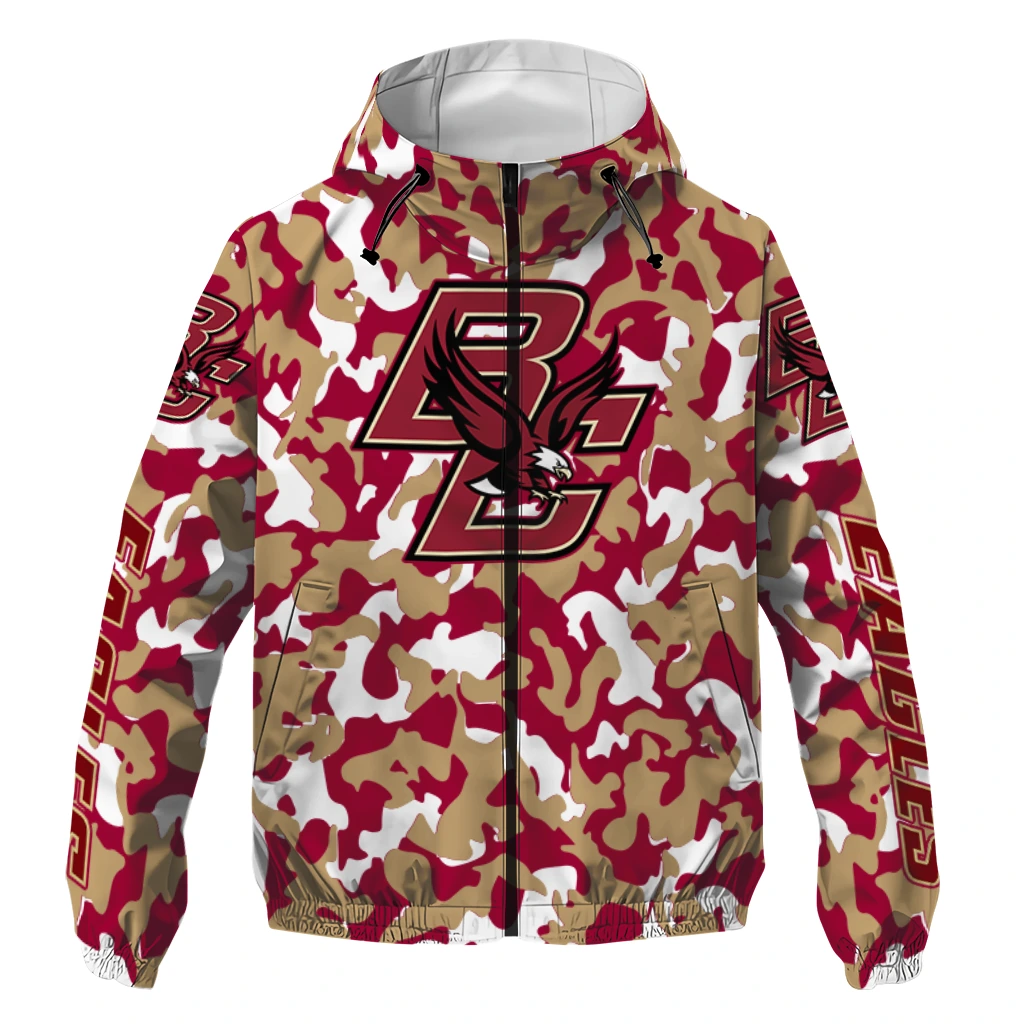 personalized boston college eagles camouflage mashup maroon windbreaker jacket best selling personalized boston college eagles camouflage mashup maroon windbreaker jacket best selling
