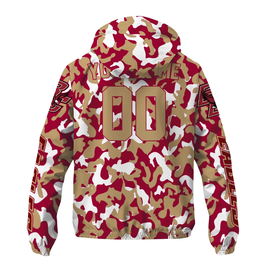 personalized boston college eagles camouflage mashup maroon windbreaker jacket fashion forward personalized boston college eagles camouflage mashup maroon windbreaker jacket fashion forward