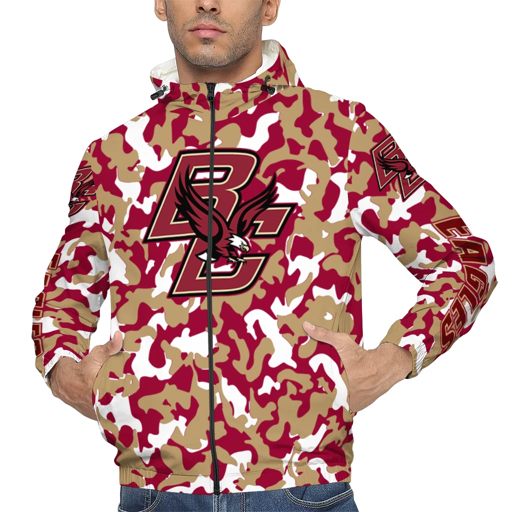 personalized boston college eagles camouflage mashup maroon windbreaker jacket top rated personalized boston college eagles camouflage mashup maroon windbreaker jacket top rated