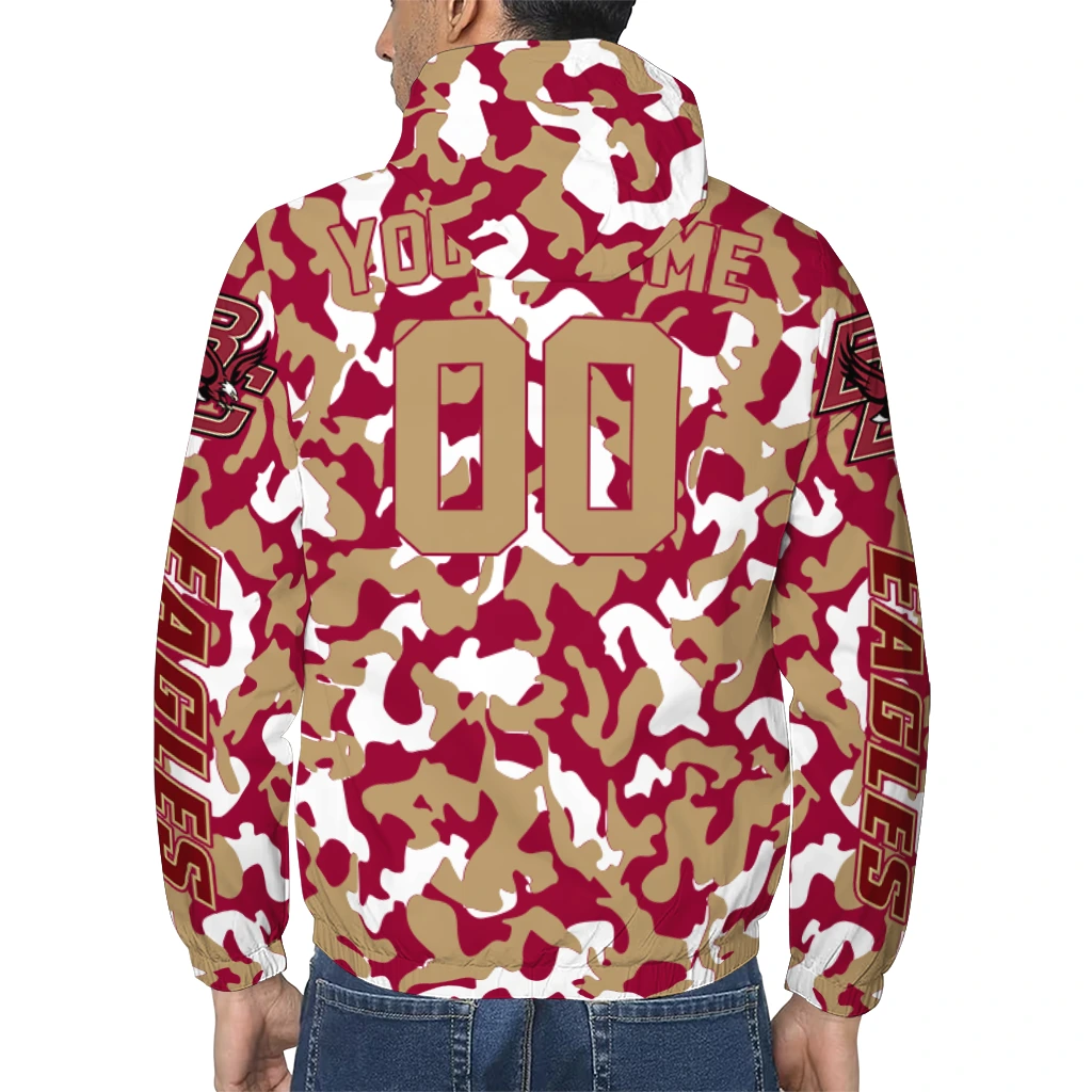 personalized boston college eagles camouflage mashup maroon windbreaker jacket trendy personalized boston college eagles camouflage mashup maroon windbreaker jacket trendy