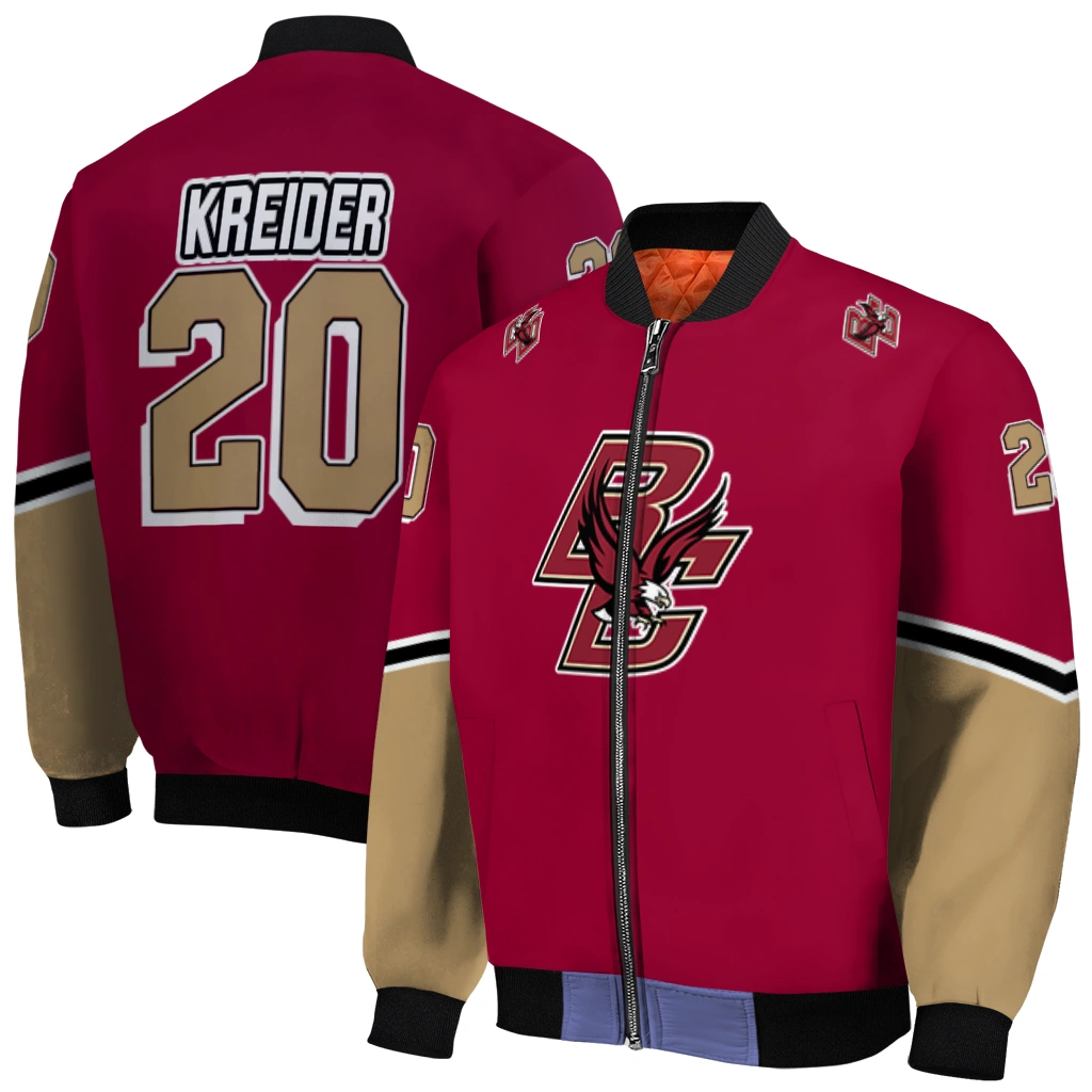 personalized boston college eagles chevron style maroon bomber jacket best selling personalized boston college eagles chevron style maroon bomber jacket best selling