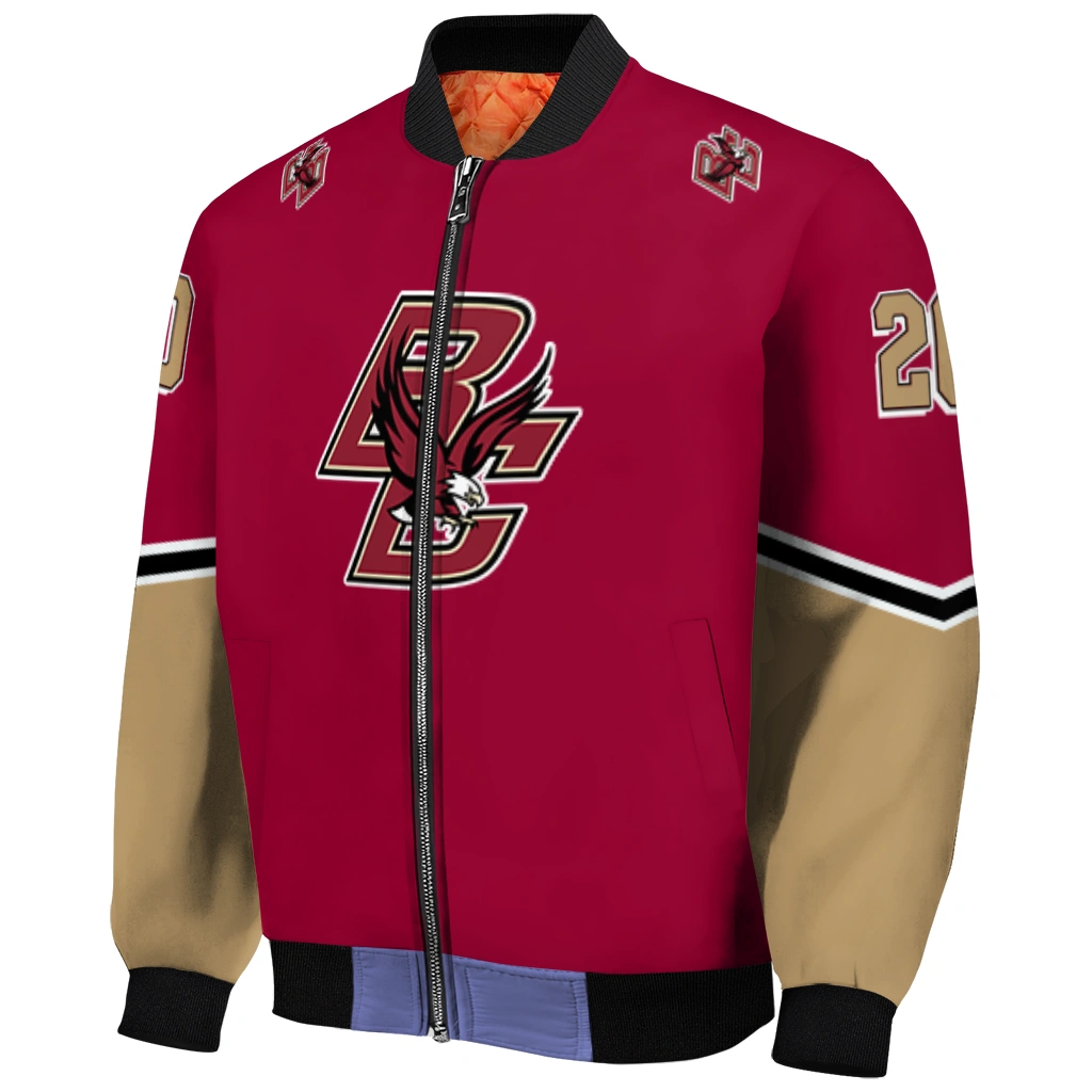 personalized boston college eagles chevron style maroon bomber jacket fashion forward personalized boston college eagles chevron style maroon bomber jacket fashion forward