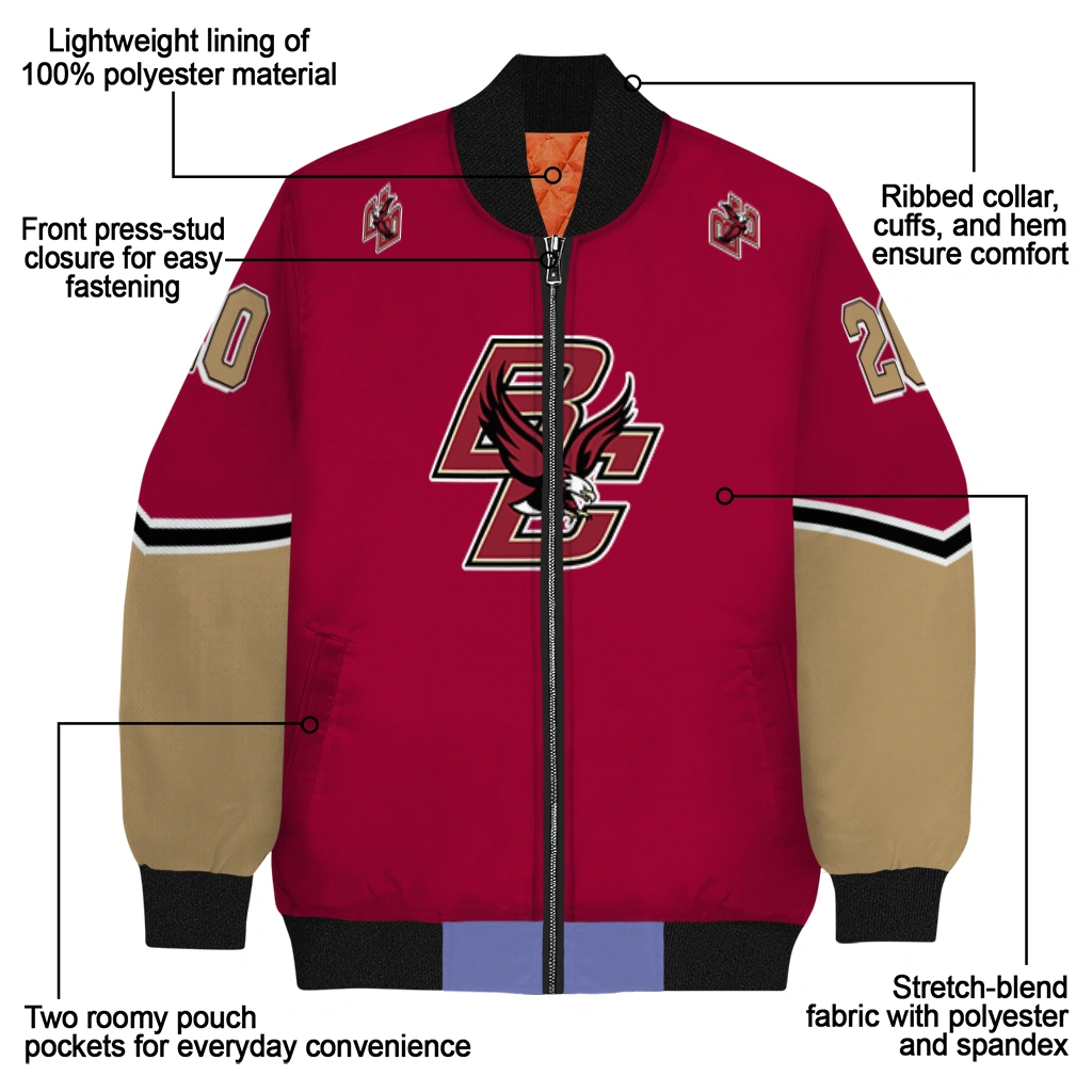 personalized boston college eagles chevron style maroon bomber jacket new arrival personalized boston college eagles chevron style maroon bomber jacket new arrival