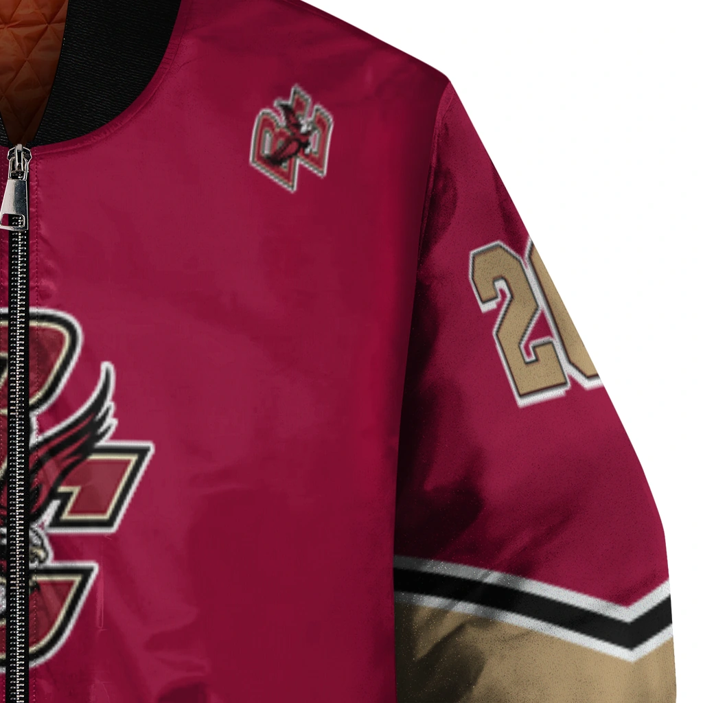 personalized boston college eagles chevron style maroon bomber jacket premium grade personalized boston college eagles chevron style maroon bomber jacket premium grade