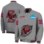 personalized boston college eagles feral slash grey varsity jacket best selling