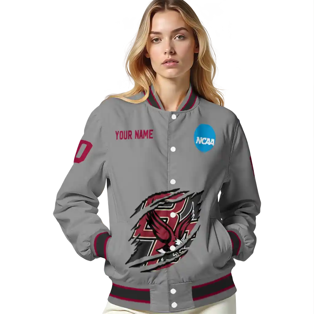 personalized boston college eagles feral slash grey varsity jacket latest model personalized boston college eagles feral slash grey varsity jacket latest model