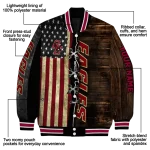 personalized boston college eagles flag wood brown varsity jacket best selling