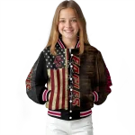 personalized boston college eagles flag wood brown varsity jacket best selling