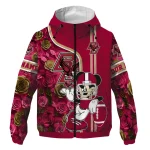 personalized boston college eagles football micky mouse maroon windbreaker jacket best selling