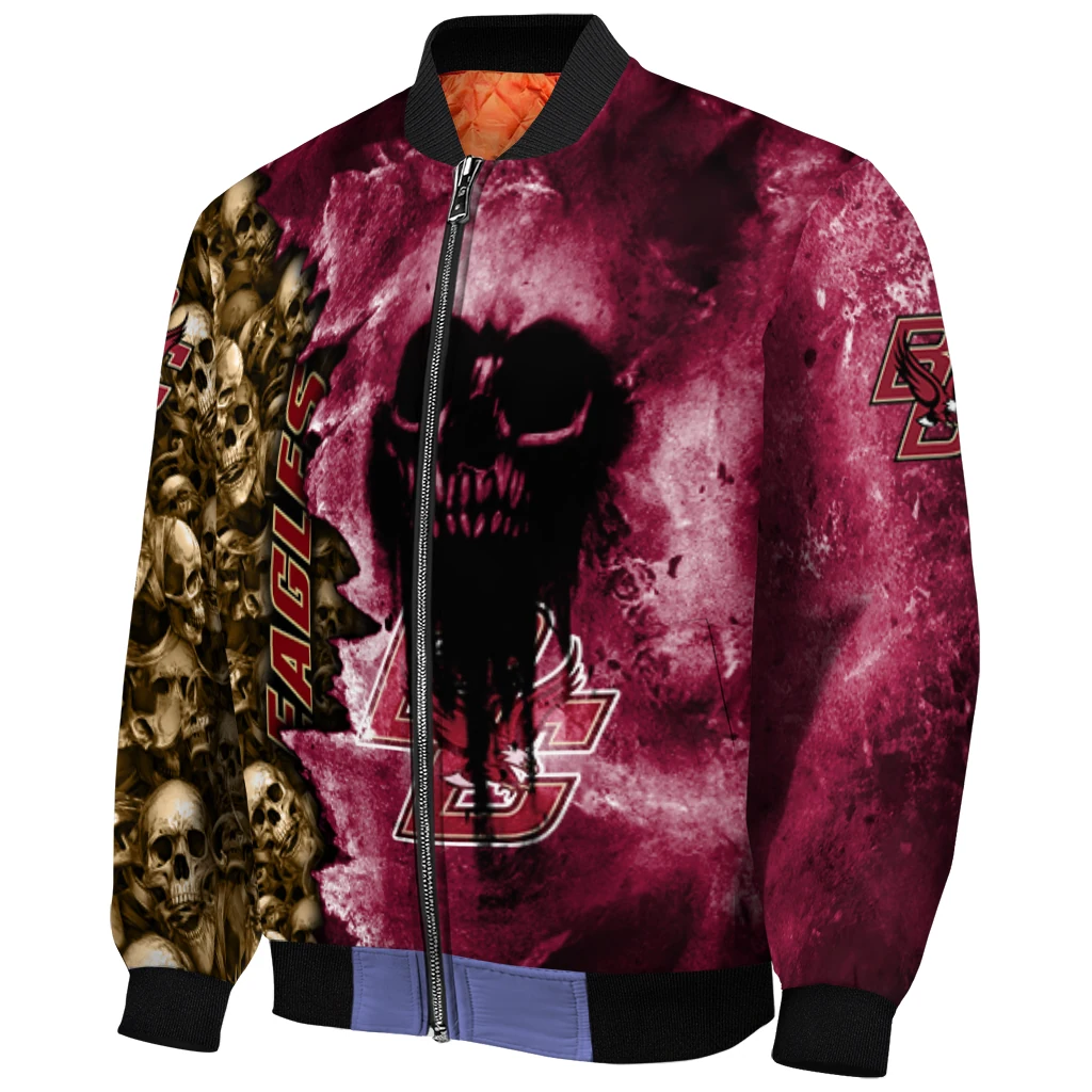 personalized boston college eagles skull cluster maroon bomber jacket fashion forward personalized boston college eagles skull cluster maroon bomber jacket fashion forward