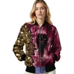personalized boston college eagles skull cluster maroon bomber jacket best selling
