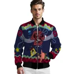 personalized boston college eagles spongebob playtime maroon blue bomber jacket best selling