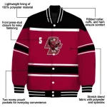 personalized boston college eagles stripe statement maroon black varsity jacket best selling