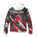 personalized boston red sox claw mesh red gray windbreaker jacket best selling