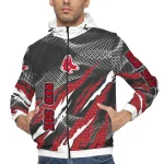personalized boston red sox claw mesh red gray windbreaker jacket best selling
