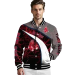 personalized boston red sox electric flash red varsity jacket best selling