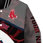 personalized boston red sox electric flash red varsity jacket best selling